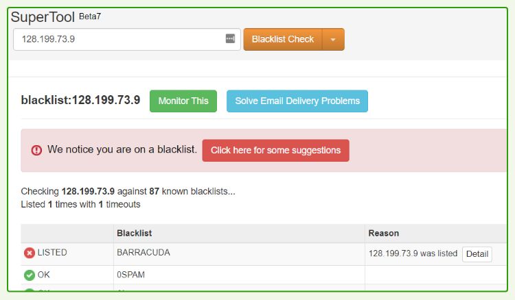 IP Address from Digital Ocean is blacklisted